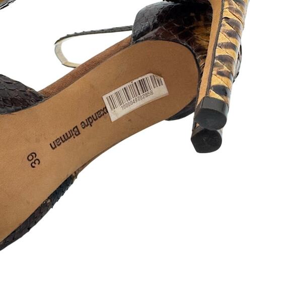 Alexandre Birman Burmese Python Ankle Strap Stiletto Heels Women’s Size EU 39 - Picture 10 of 12
